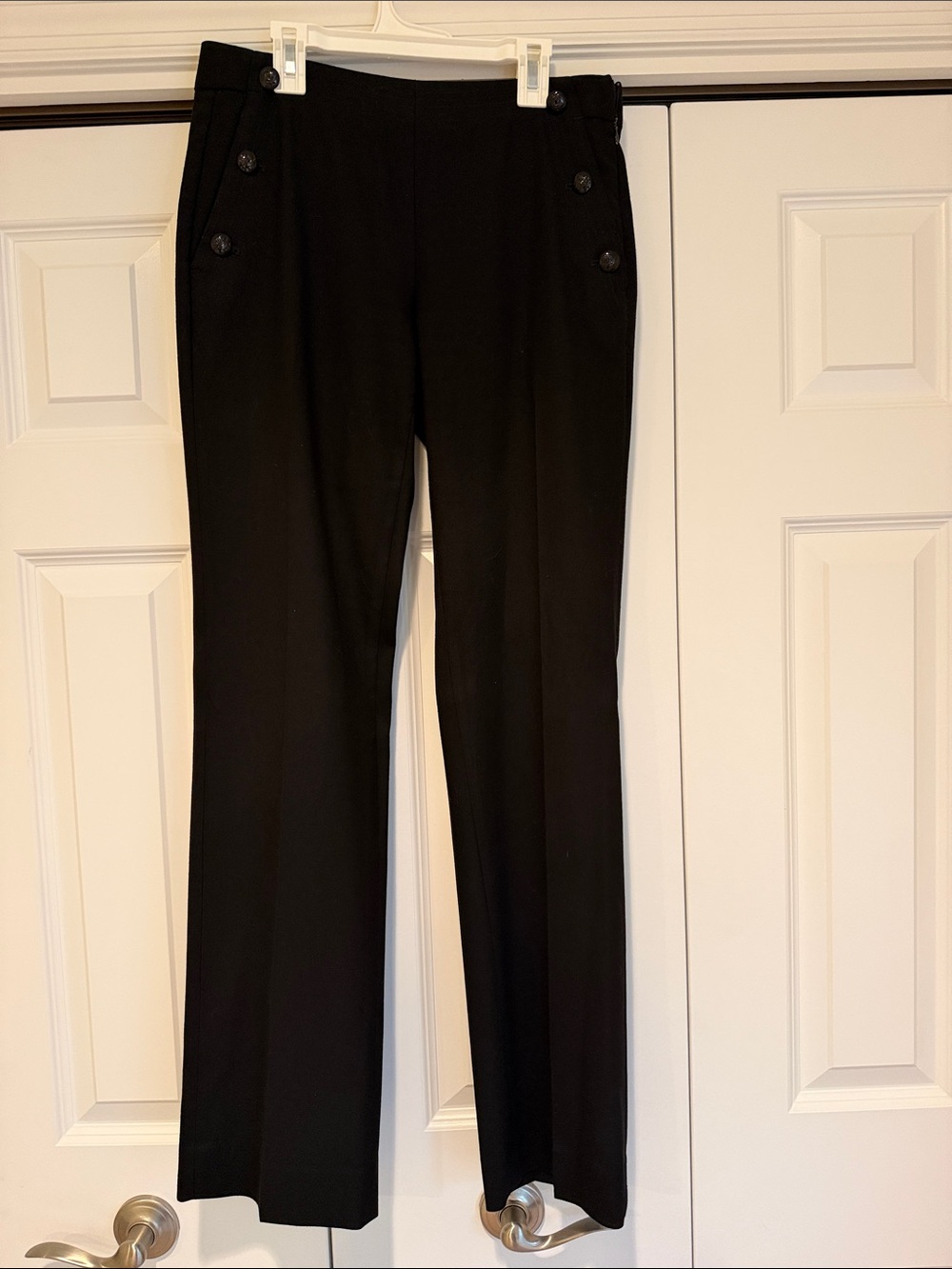 Banana Republic Black Women's Dress Trousers with Button Detail